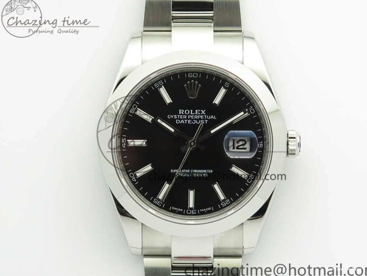 0114 DateJust II 126334 41mm SS BP 1:1 Best Edition Black Dial Sticks Makers on Oyster Bracelet ZeroBulk 3325